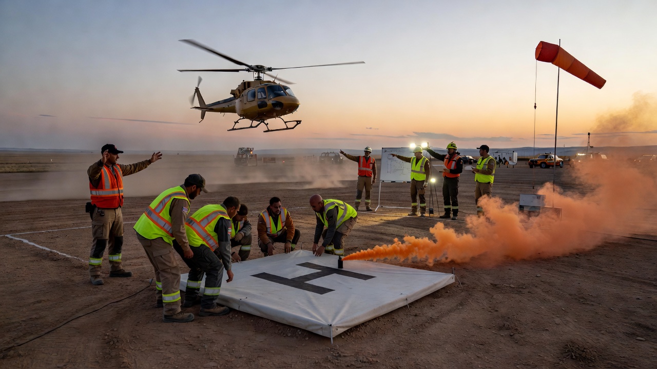 How to Set Up a Helicopter Landing Zone: Rescue Operations, Demo Flights, Rotor Stabilization, and Flight Safety Briefings