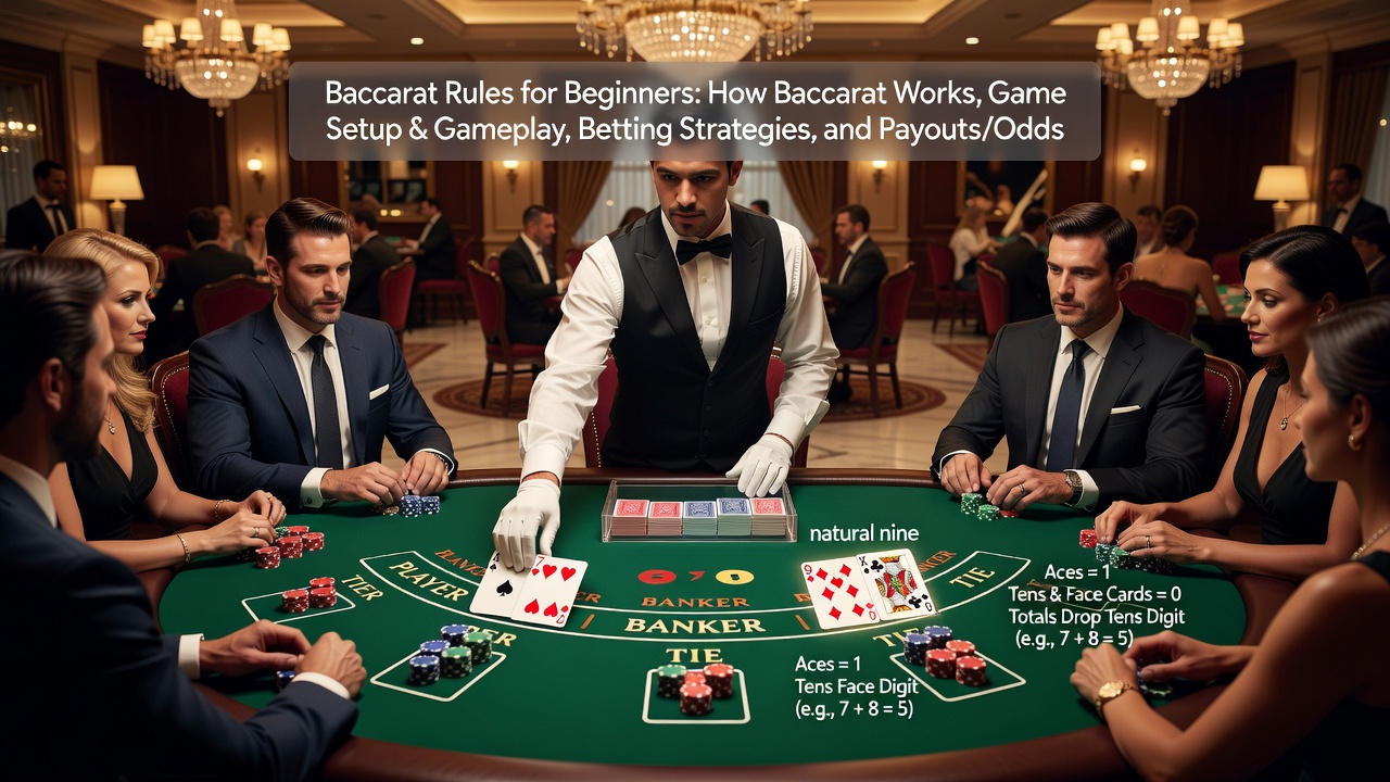 Baccarat Rules for Beginners: How Baccarat Works, Game Setup & Gameplay, Betting Strategies, and Payouts/Odds
