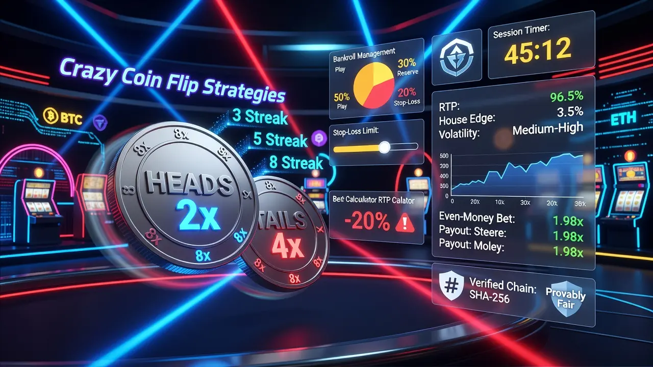 Coin Flip Casino Game Guide: Online Coin Flip Games, Crazy Coin Flip Strategies, RTP Calculator, and the Best Odds